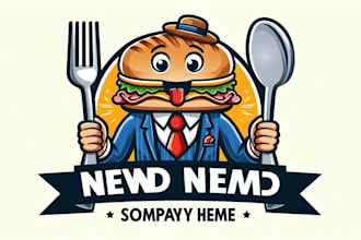design deli restaurant brand mascot logo with express delivery