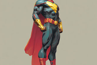 design superhero characters for comics, games, or animation