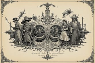 make detailed dark art vintage with engraving style