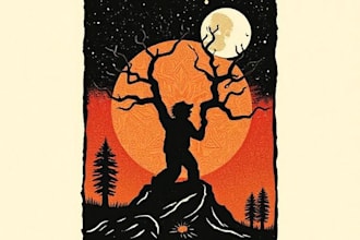 create awesome linocut illustration art