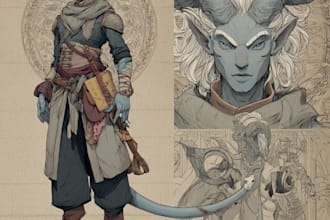 paint a character illustration in a fantasy world