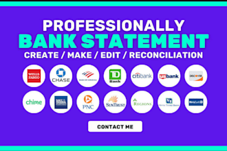 reconcile bank statement PDF to editable format