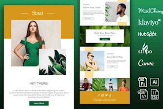 do professional mailchimp and klaviyo newsletters custom design email marketing