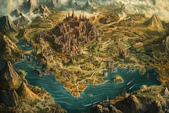 map illustration fantasy map design
