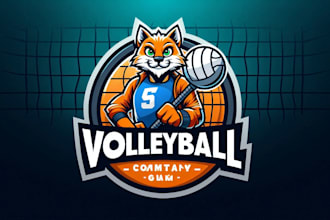 make volleyball mascot logo in one day