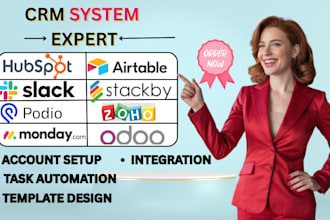 setup hubspot crm monday crm 17hats slack podio zoho crm airtable pipedrive crm