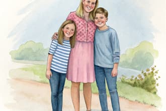 custom watercolor family portrait from photo