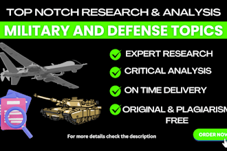 do research and analysis on military and defense topics