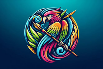 design awesome unique twisted parrot mascot logo within 1 day