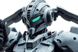 draw mecha helmet, weapon, armor concept