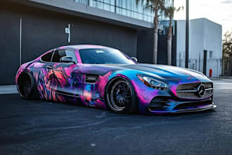 make a vehicle wrap, car wrap, food truck wrap