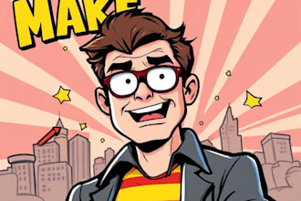 make illustration in american comic style