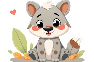 draw custom animal cartoon illustration