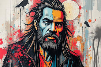 do illustration expressionism art, graffity wall art