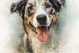 draw pet portrait sketch from photo hand drawn dog cat horse pencil drawing