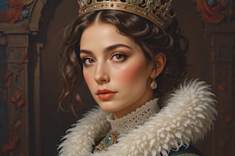 create a king or queen royal portrait personalized art