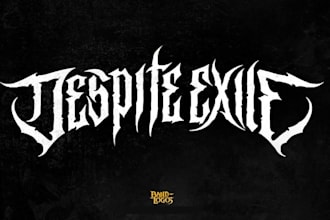 hand draw a blackened death metal logo