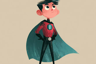 draw superhero comic style custom illustration art