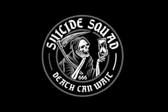 design law enforcement morale patch tough protector suicide squad logo
