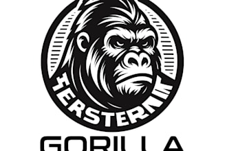 design awesome gunners gorilla logo with unlimited revision