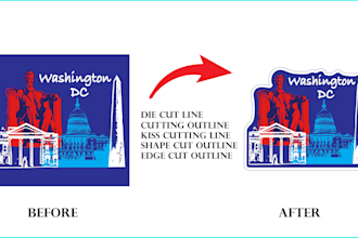 create die cut and kiss cut cut lines for stickers