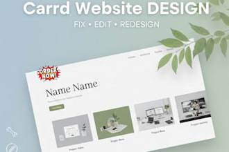 do minimalistic modern carrd card website landing page fix edit redesign website