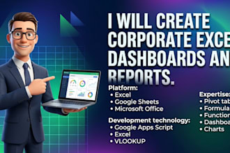 create corporate excel dashboards and reports