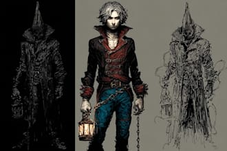do scary horror creature and fantasy character concept art