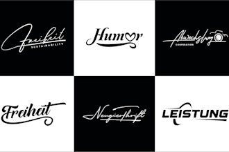 design professional handwritten signature text logo