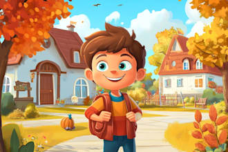 children story book illustration children book