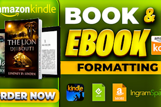 do book formatting, kindle ebook formatting and paperback formatting