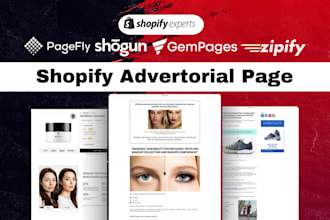 design one product shopify landing page for dropshipping