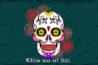 design creative mexican sugar skull for you