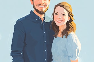 paint custom couple portrait