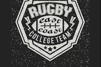 design a vintage rugby logo for your team, league, or brand