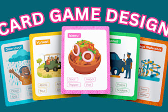 design custom card game playing card flash card kids card adult card box mockup