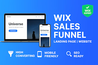 design wix landing page and website, wix sales funnel that convert