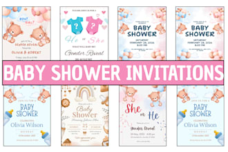 do baby shower, party invitations and birthday invitation