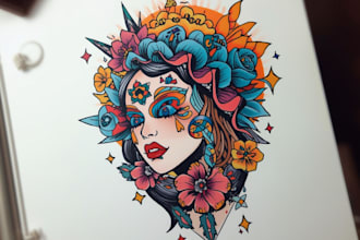 custom an abstract black tattoo design