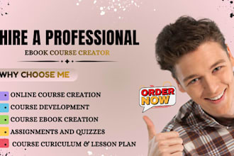 create ebook online course content, online course creation, course curriculum