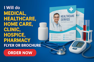 do medical, healthcare, home care, clinic, qr code  pharmacy flyer or brochure