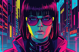 create a futuristic cyberpunk portrait in my unique style