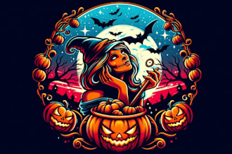 design gorgeous halloween logo with unlimited revision