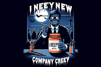 make eye catching creepy product logo design without any copyright concept