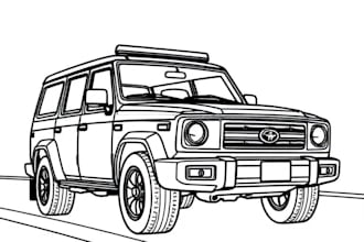 draw simple line art illustration any vehicle