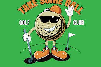 custom golf logo design hand drawn and unique