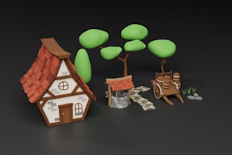 create optimized low poly 3d game models for mobile games
