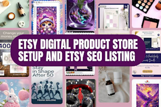 etsy digital products store setup etsy seo listing  etsy shop digital products