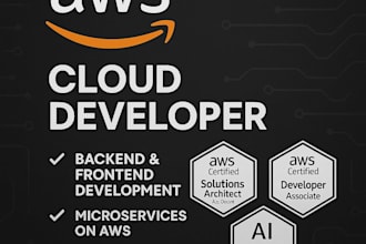 develop as AWS cloud developer, backend, frontend, microservices apps