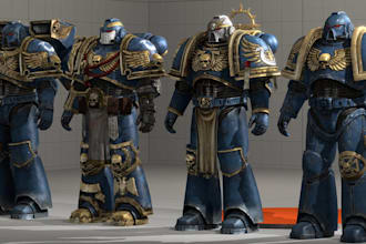 create an custom warhammer space marine portrait